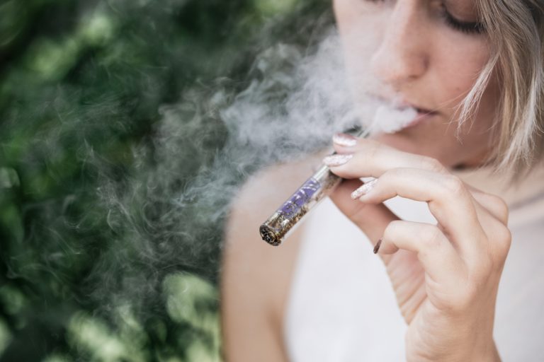 lady smoking weed