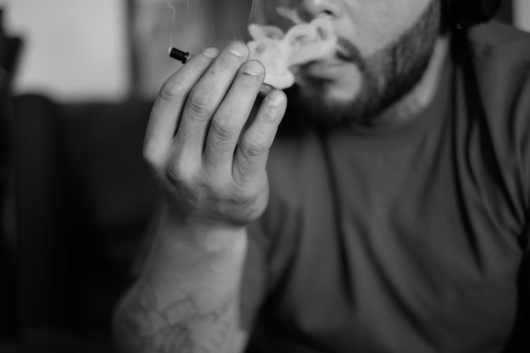 smoking a joint