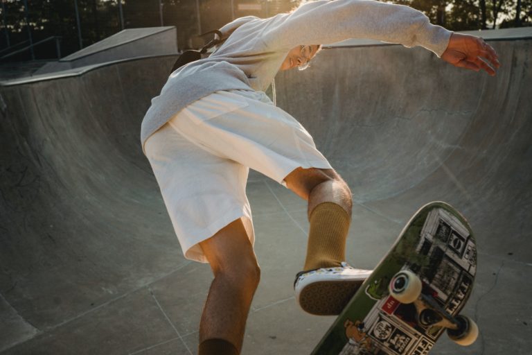 Man skate boarding
