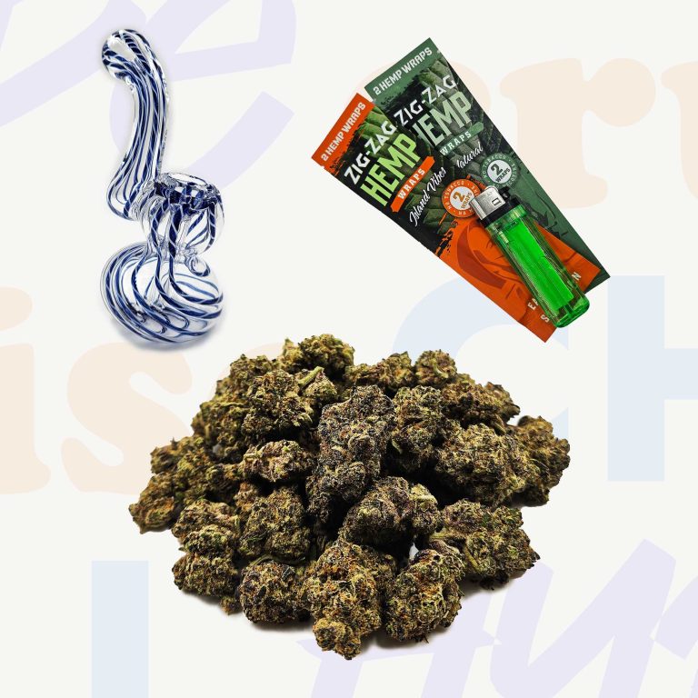 14 Grams Top Shelf Flower + Glass Bubbler