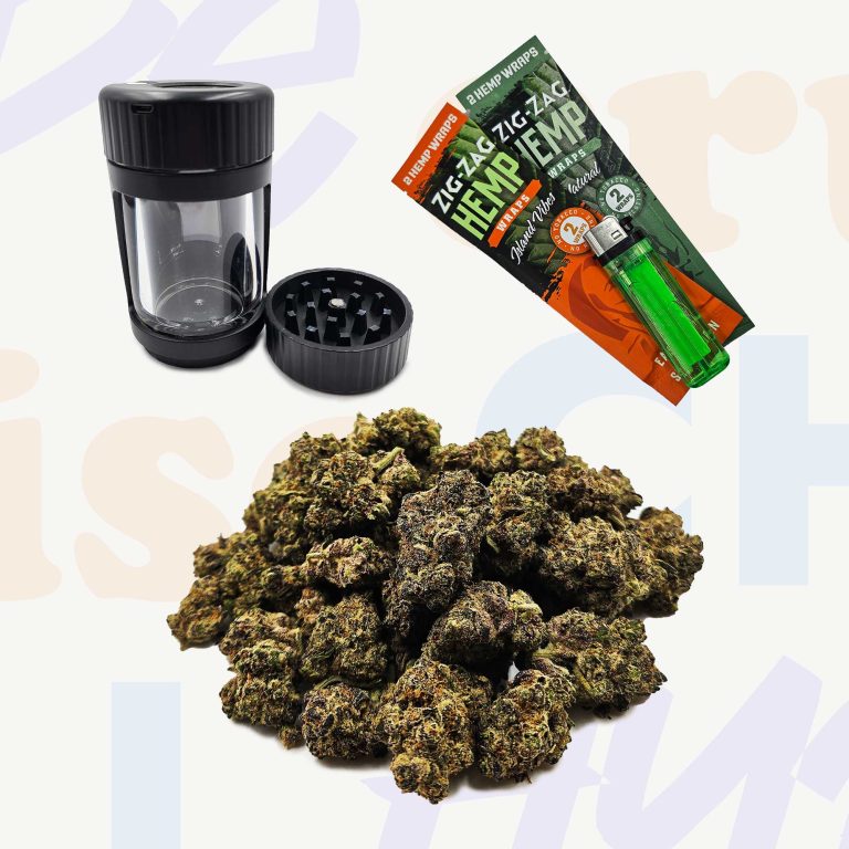 7 Grams Top Shelf Flower + Grinder/Storage Jar