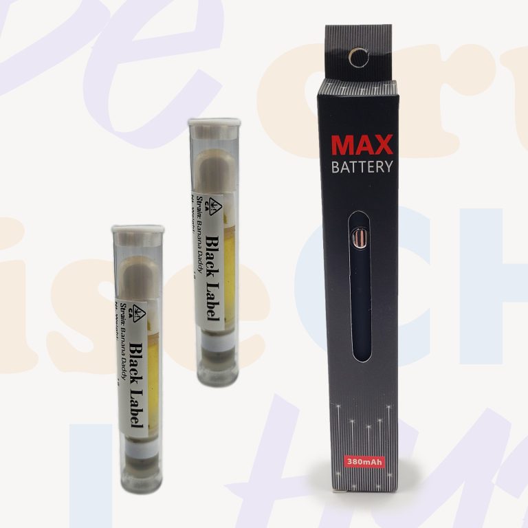 (2) Black Label 1 Gram Cartridges + Max Battery