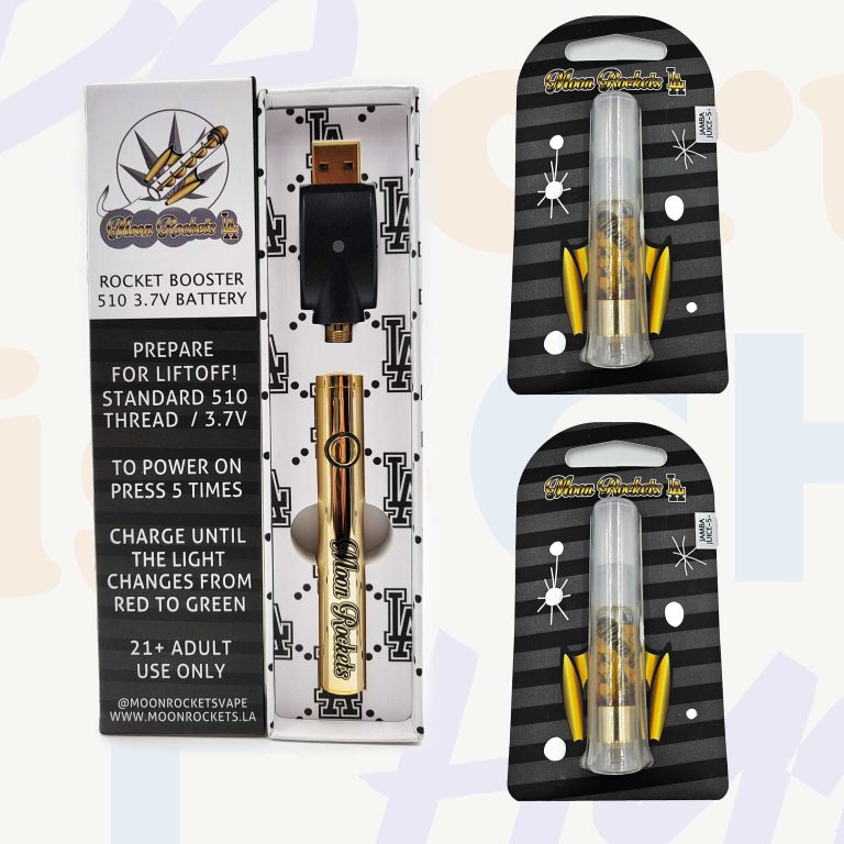 (2) Moon Rockets 1 Gram Carts + Moon Rockets Battery