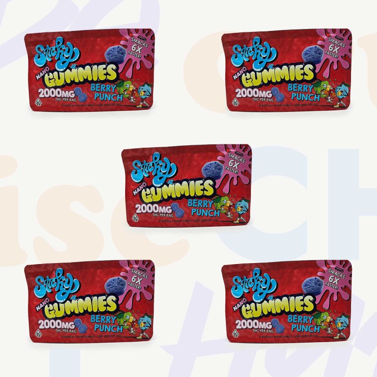 (5 Pack) Nano Sticky Gummies 2000MG THC