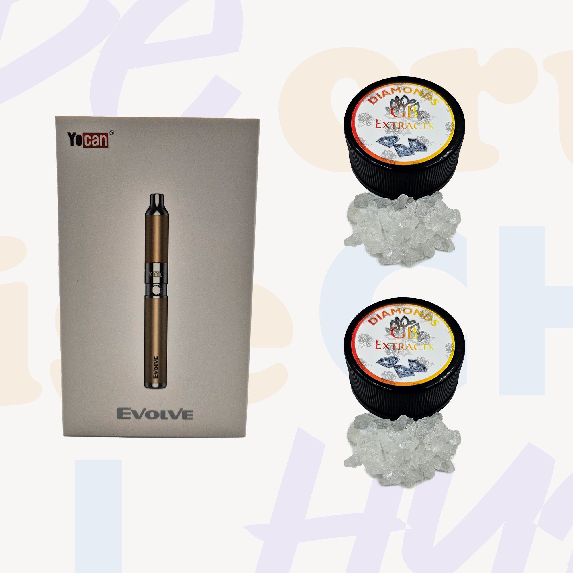 (2) GB Diamonds 1 Gram + Yocan Evolve Wax Vape